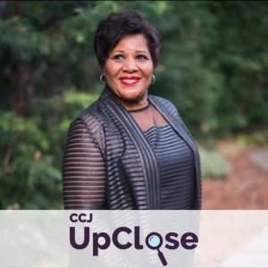 UpClose logo with headshot of Alice Marie Johnson