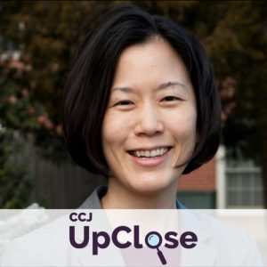 UpClose logo with headshot of Cynthia Lum