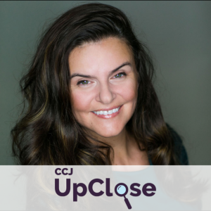 UpClose logo with headshot of Jessica Hulsey